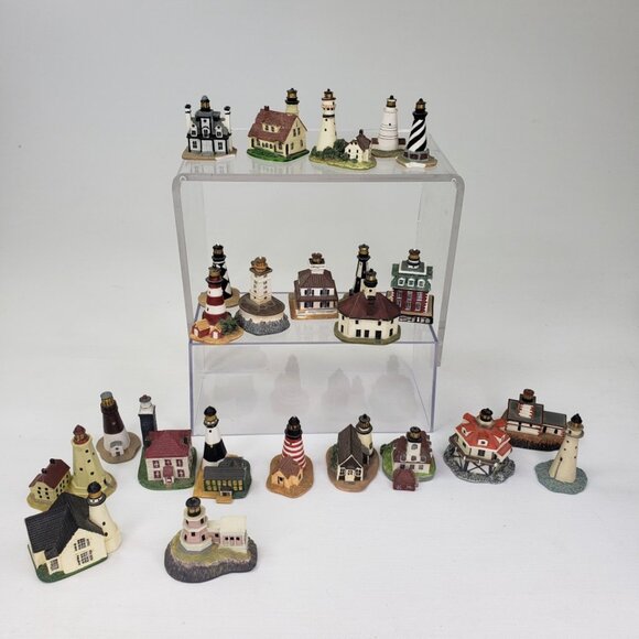 Vintage Lenox Thimble American Lighthouse Collection With Shelf  & 24 Miniatures - Picture 5 of 11
